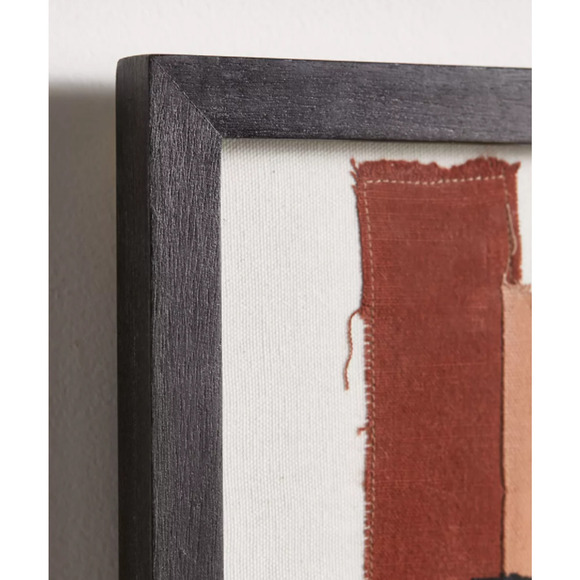 New Modernist Textile Remnant Art Hanging Collage Framed Minimalist Gallery - Picture 4 of 7